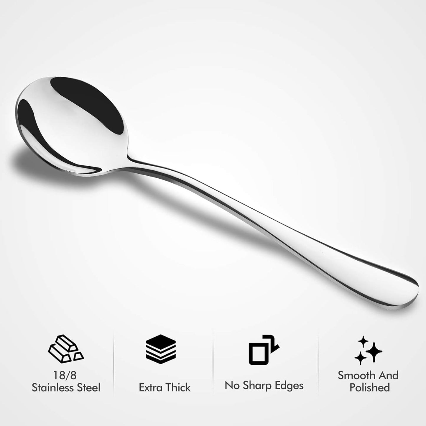 Stainless Steel Soup Spoon Set (6 pcs)