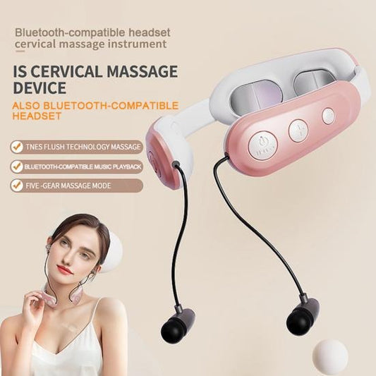 Portable Bluetooth-compatible Headset Cervical Spine Massager