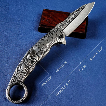 Plated Titanium Folding Knife