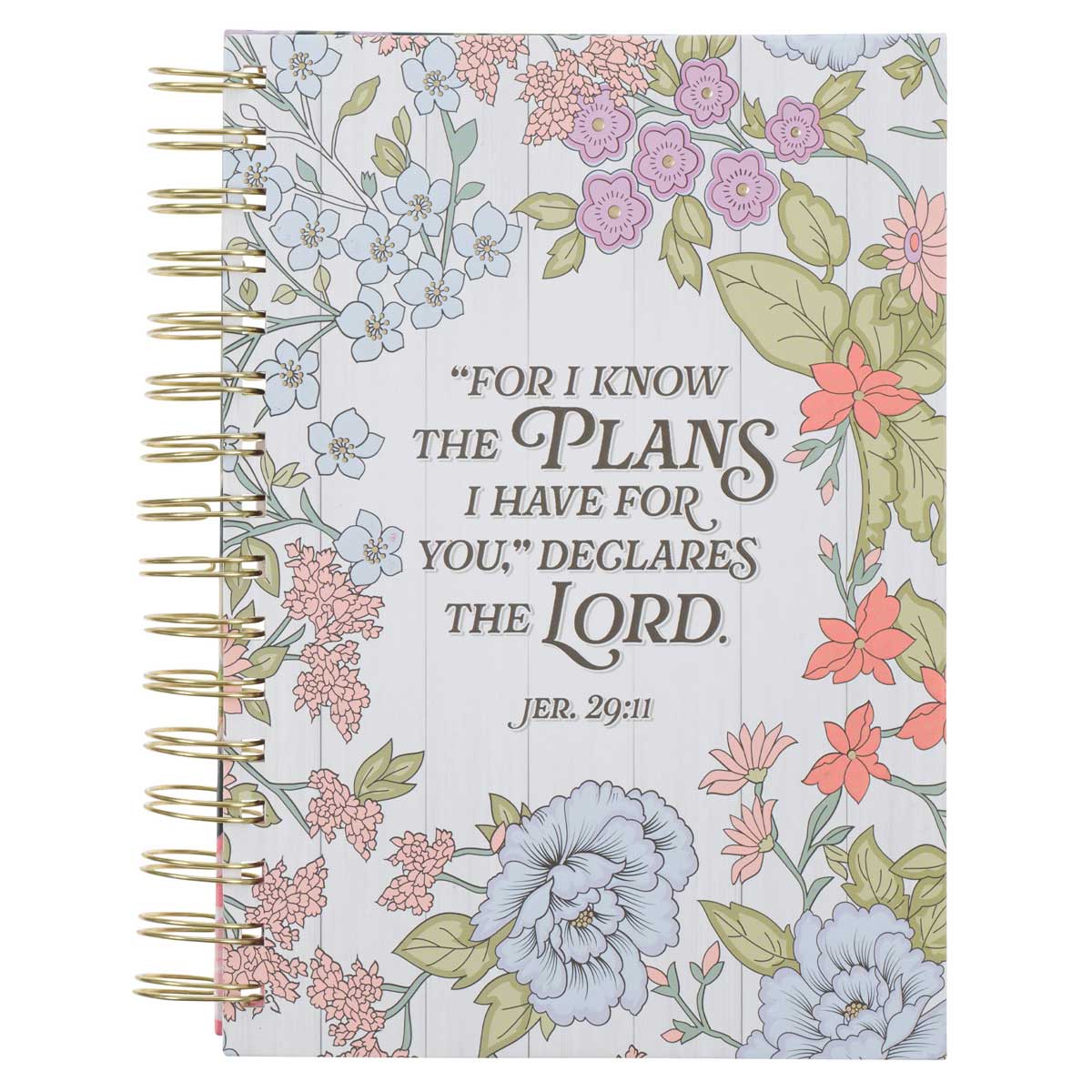 I Know the Plans Floral Large Wirebound Journal