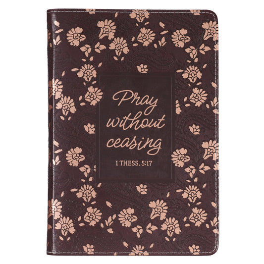 Pray Without Ceasing Faux Leather Journal With Zipped Closure - 1 Thessalonians 5:17