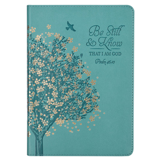 Be Still & Know Floral Psalm 46:10 Tree (Faux Leather Journal)