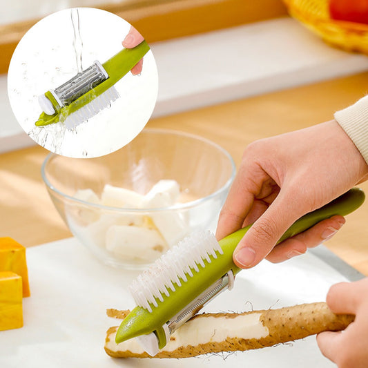 Multifunctional Vegetable Peeler With Cleaning Brush