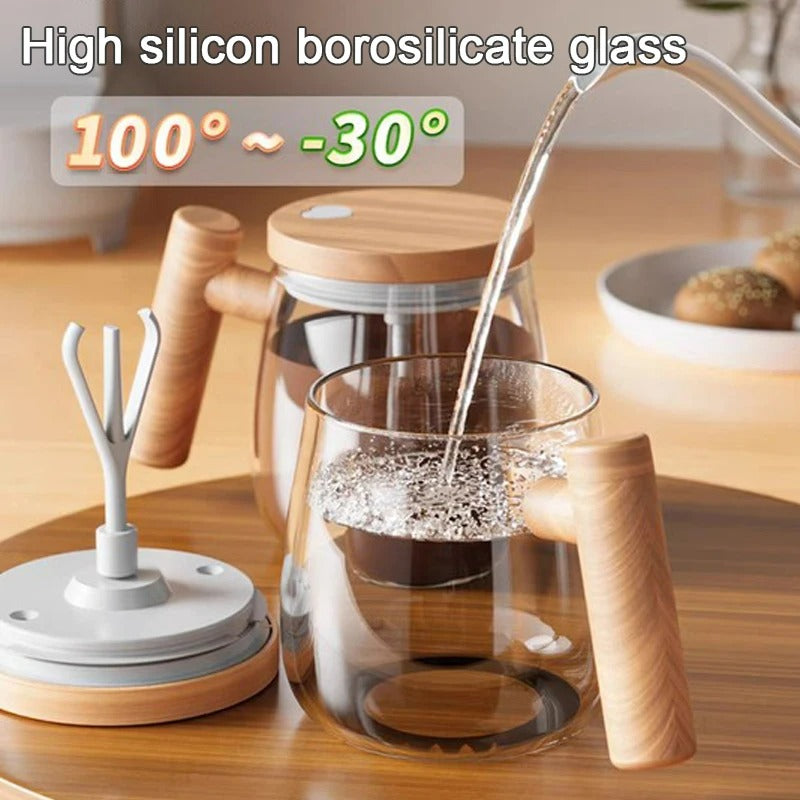 Portable Electric Stirring Glass Coffee Cup (400ml)