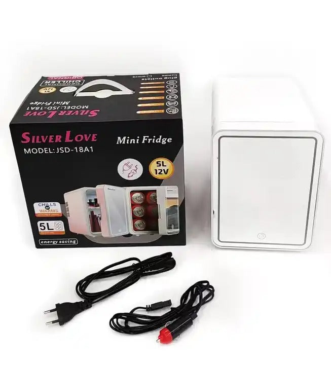 Portable Mini Beauty Refrigerator With Led Mirror (5L)(12V)