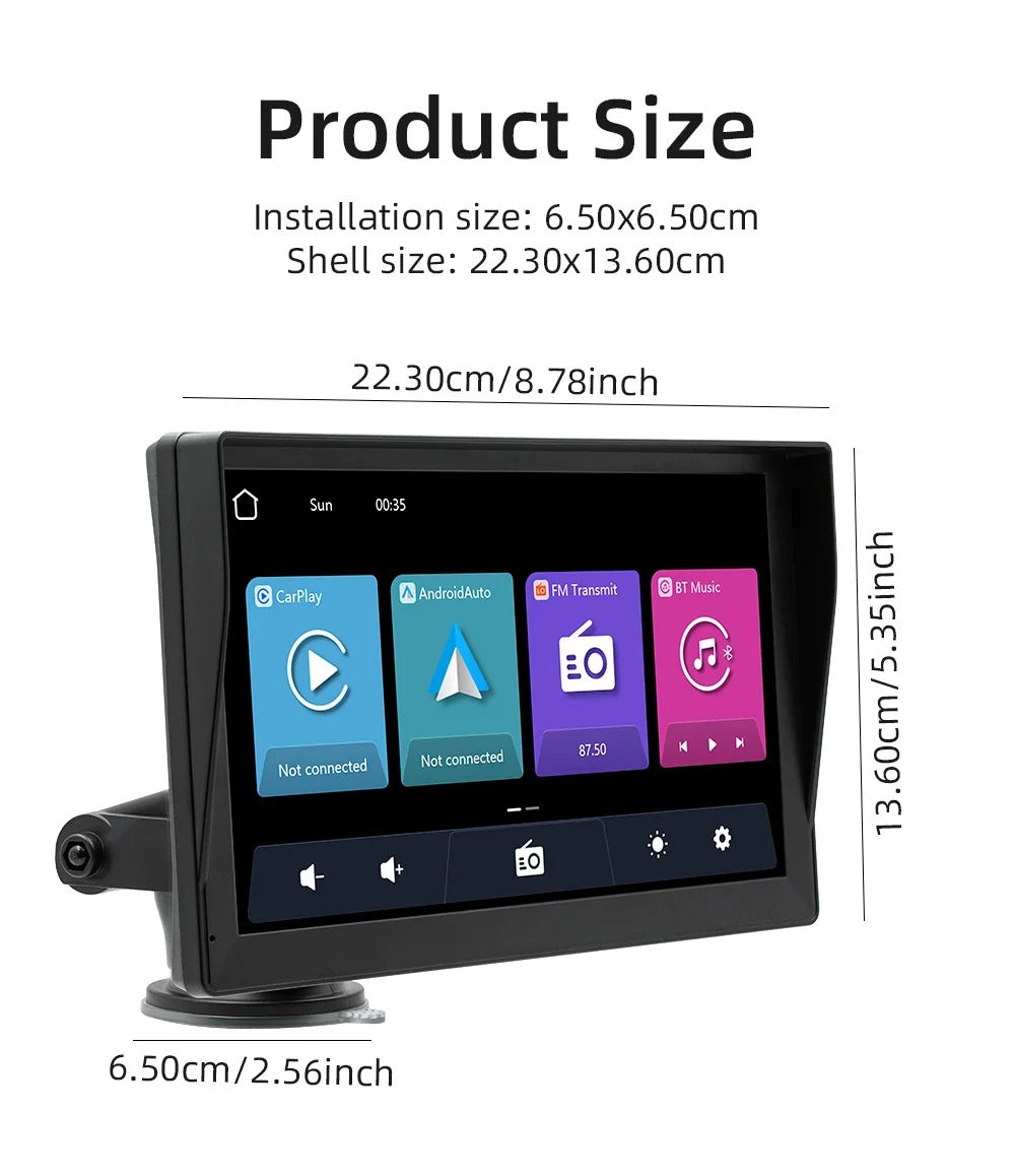 Portable Wireless Car Stereo (7 inch display)