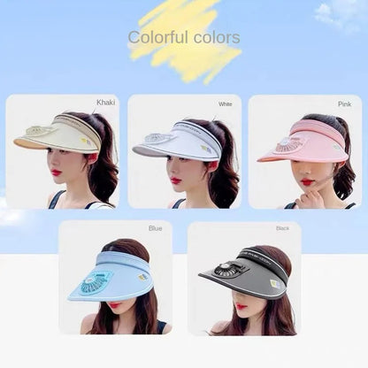 Charging Cylinder Shading Sunscreen Fan Hat