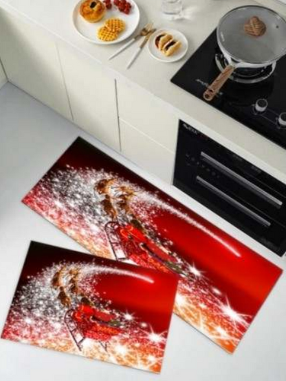 Kitchen Mat Set (3D)(2 pcs)(Christmas Message)