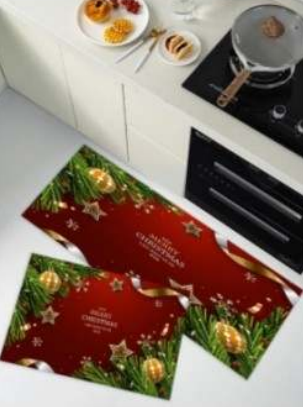 Kitchen Mat Set (3D)(2 pcs)(Christmas Message)