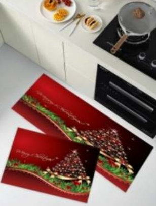 Kitchen Mat Set (3D)(2 pcs)(Christmas Message)