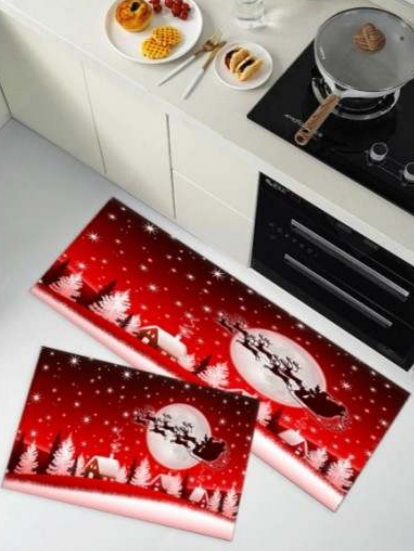 Kitchen Mat Set (3D)(2 pcs)(Christmas)