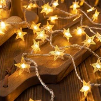 Battery Operated Star String Lights (20L)(3M)(Yellow)