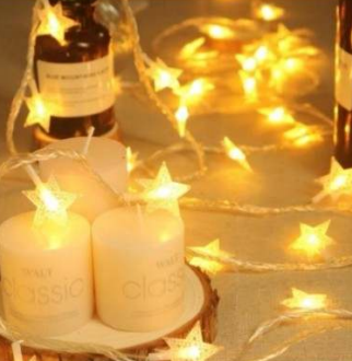 Battery Operated Star String Lights (20L)(3M)(Yellow)