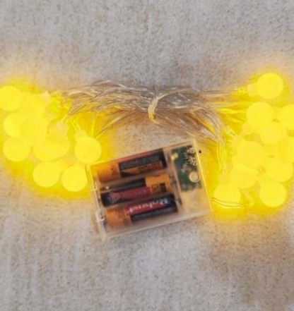 Battery Operated Tiny Balls String Lights (20L)(3M)(Yellow)