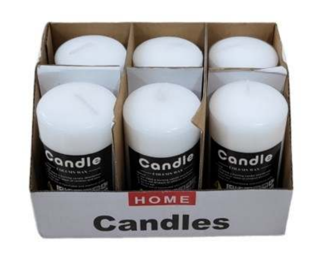 Plain White Unscented Candles (6 pcs)(5x10cm)