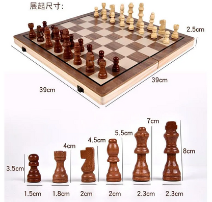 Wooden Foldable Magnetic Chessboard