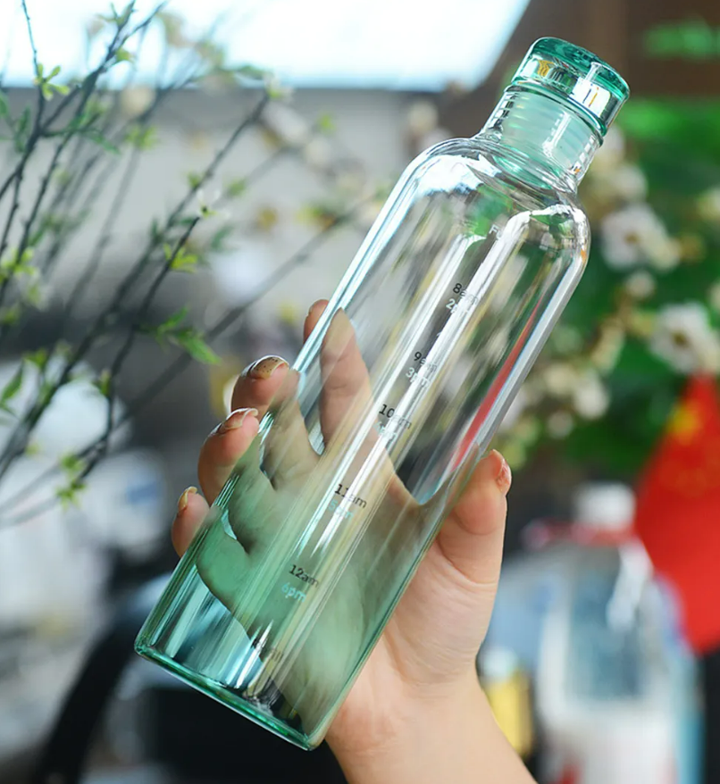 Transparent Motivational Water Bottle (500ml)