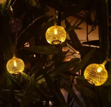 Rice Ball Decorative String Lights (10L)(3m)(Yellow)