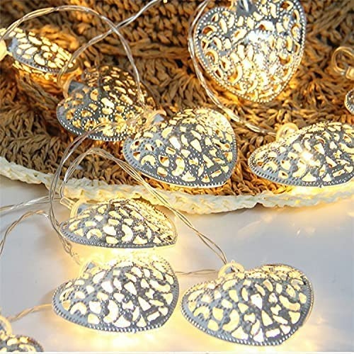 Metal Heart Decorative String Lights (10L)(3m)(Yellow)