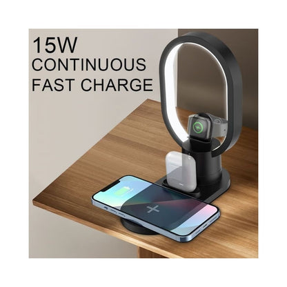 Magnetic 4in1 Wireless Charging Dock with Lamp (15W)(iPhone)