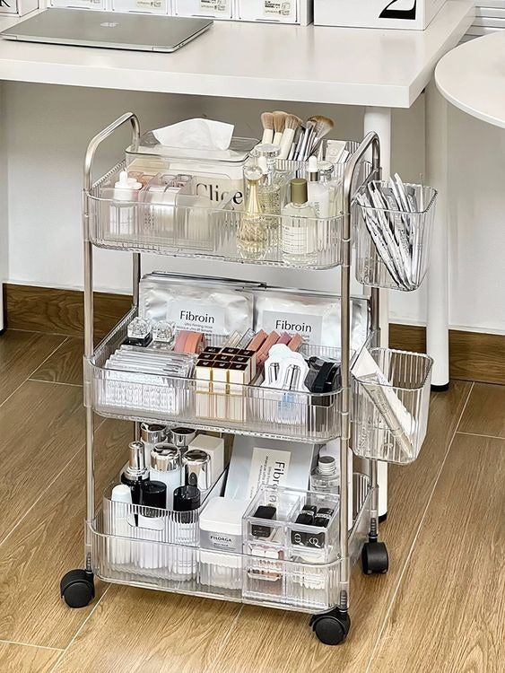 3 Tier Multi-Use Home Storage Acrylic Trolley