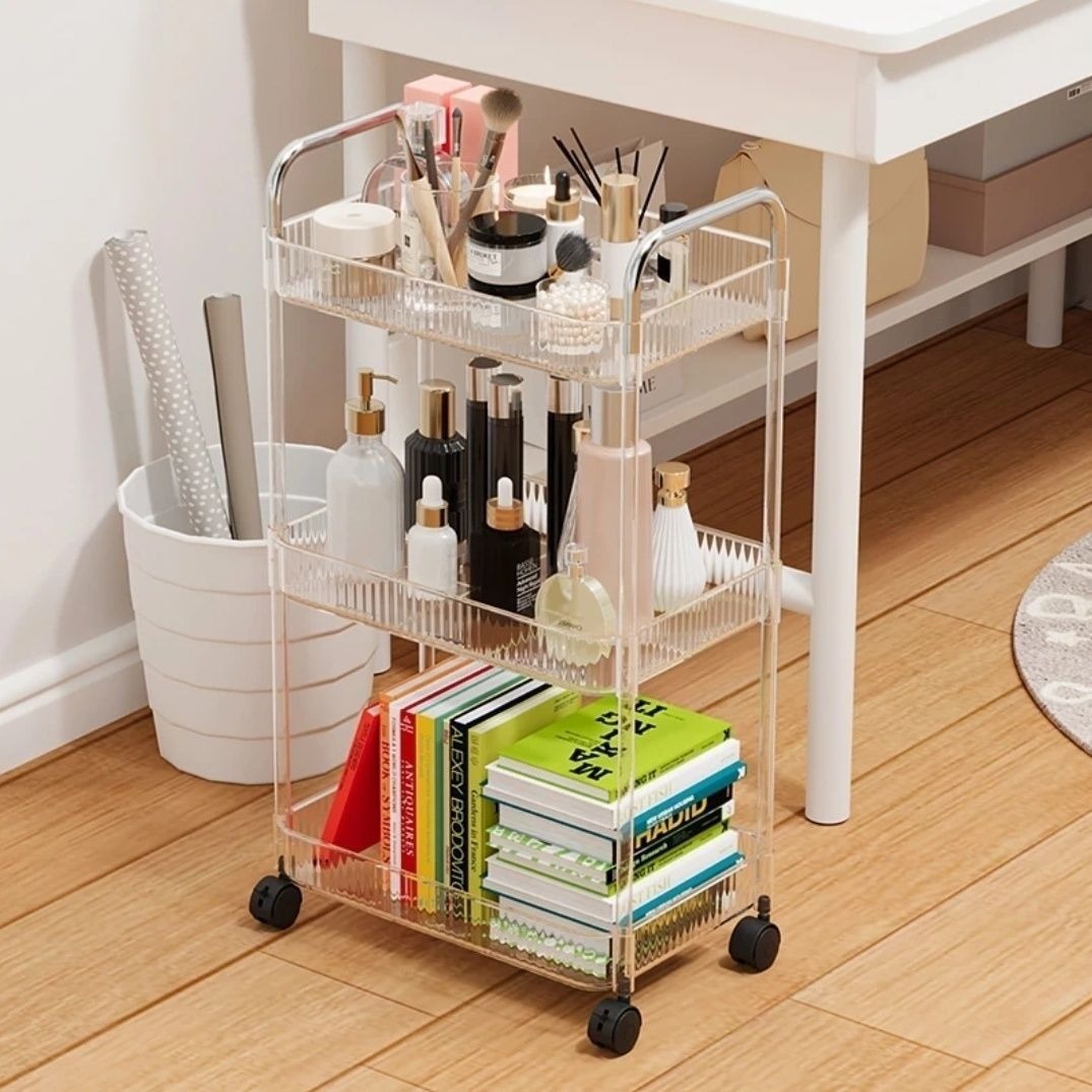 3 Tier Multi-Use Home Storage Acrylic Trolley