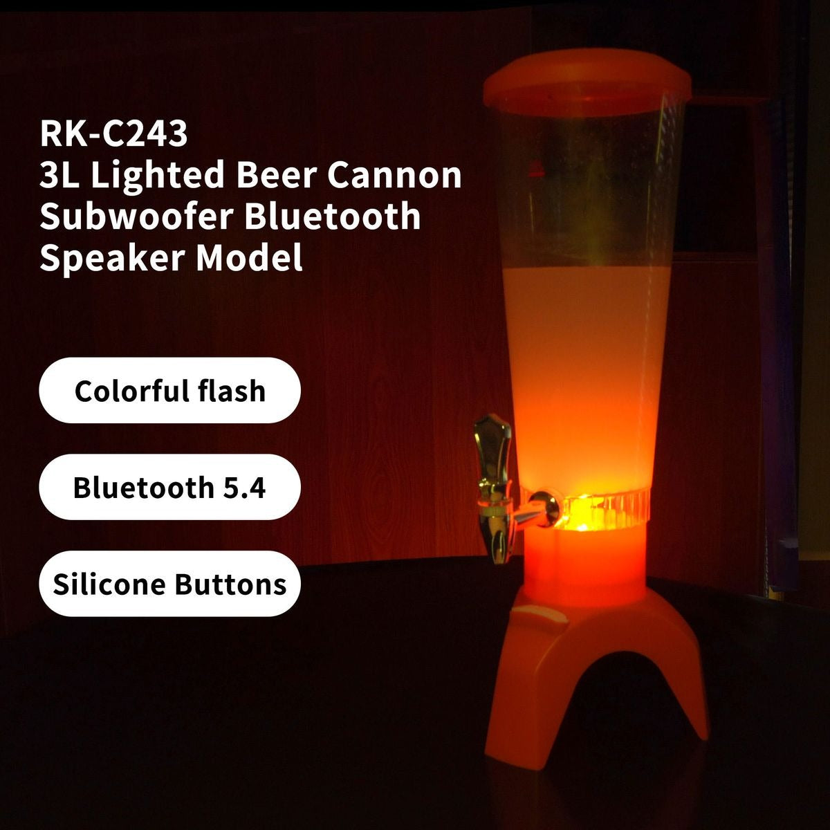 LED Beverage Dispenser With Speaker