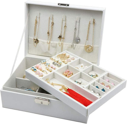 Compact Double Layer Jewelry Storage Organizer