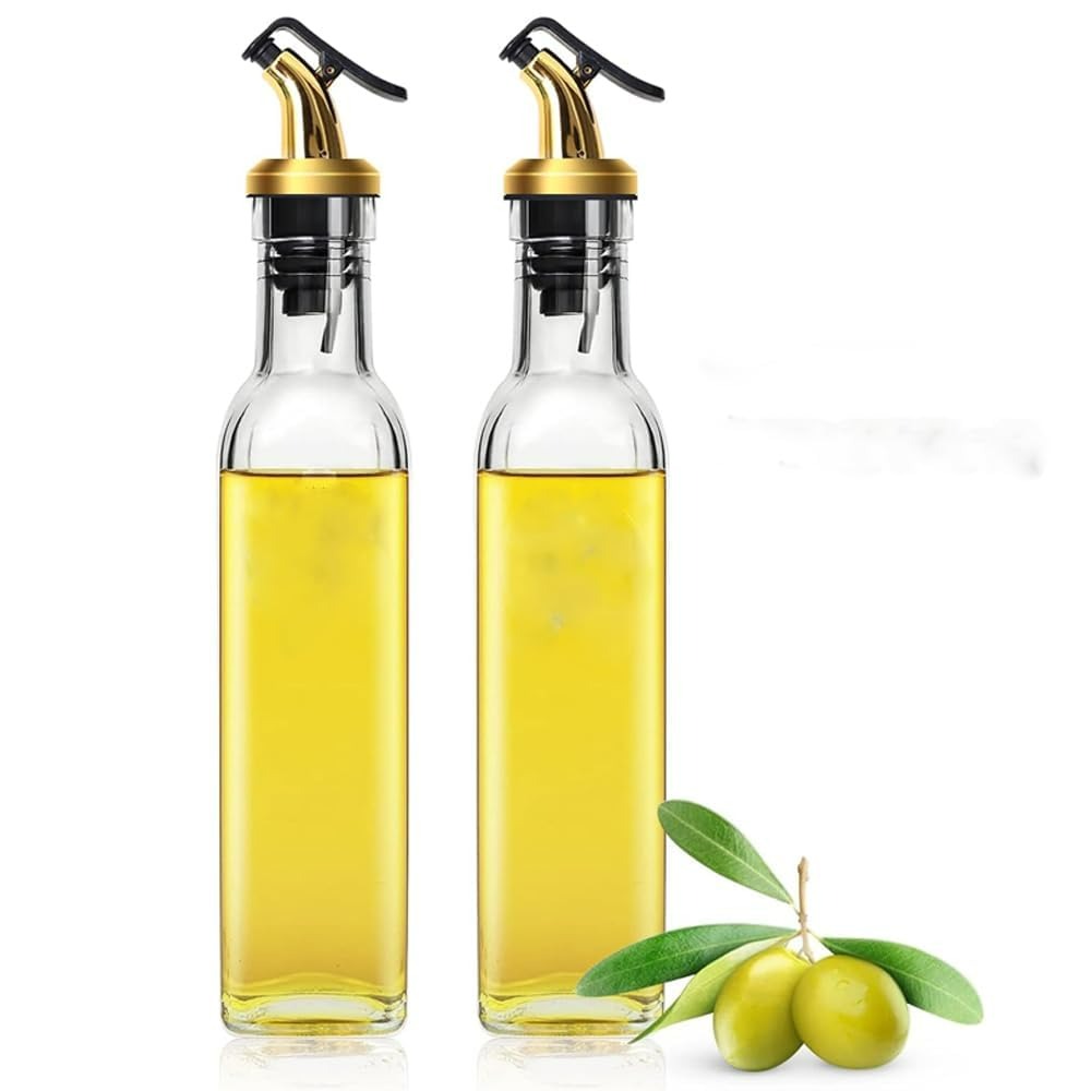 Square Glass Oil Bottle (2pcs)(500ml)