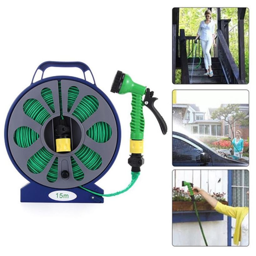 Flat Hose with Spray Gun Nozzle (15m)