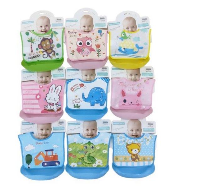 Washable Bib With Silicone Food Catcher (Each)(Pink)