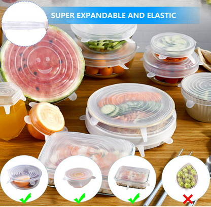 Reusable Stretch Silicone Lids (6 pcs)