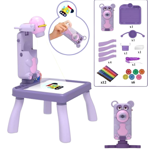 3in1 Projection Painting Table With Camera (Purple)