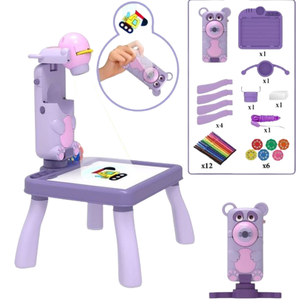 3in1 Projection Painting Table With Camera (Purple)