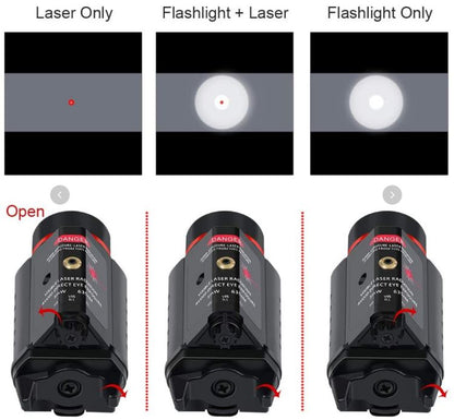 Pistol Flashlight Red Laser