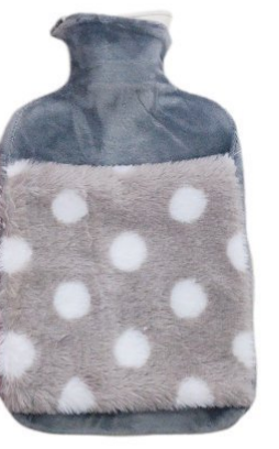 Luxurious Fluffy Plush Dot Hot Water Bottle (2L)