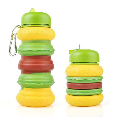 Collapsible Silicone Hamburger Water Bottle