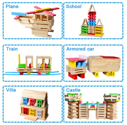 Wooden Model Building Blocks (150 pcs)