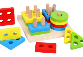 Wooden Sorting And Stacking Toy (Bright Colours)