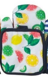 Fruit Print Oven Mitt And Potholder Set (2 pcs)