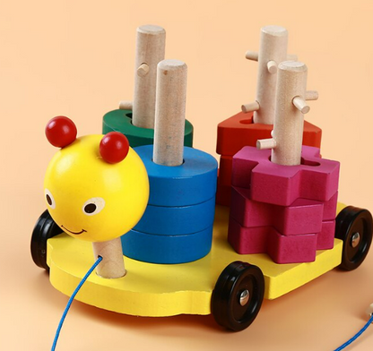 Wooden Caterpillar Toy with Columns