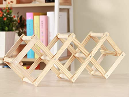 Foldable Wood Diamond-Shaped Wine Rack (5 Bottle)