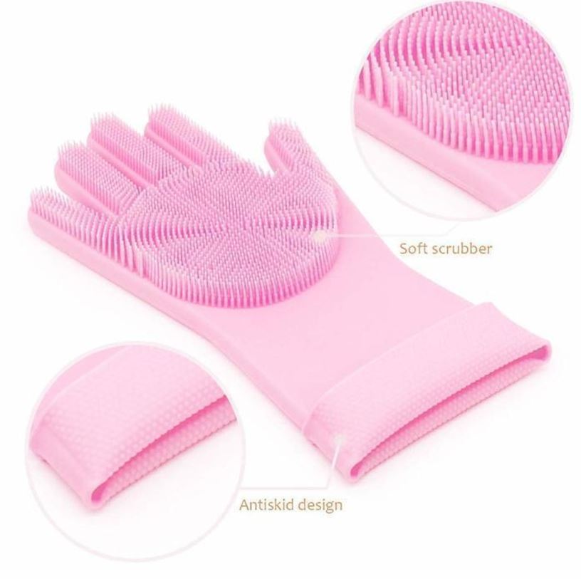 Multifunctional Silicone Pet Scrub Gloves