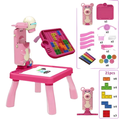 4in1 Writing Painting board with LED Projector Toy Table