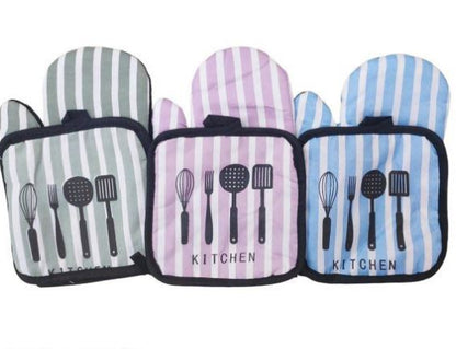 Kitchen Oven Mittens (Striped)(2pcs)