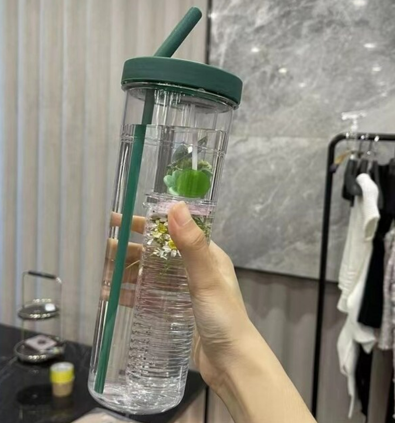 Transparent Straw Cup (700ml)