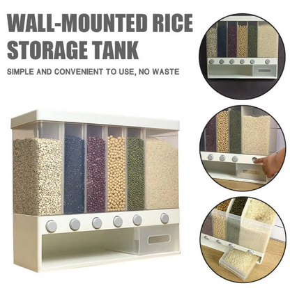 6in1 Wall Mounted Dry Food And Cereal Dispenser