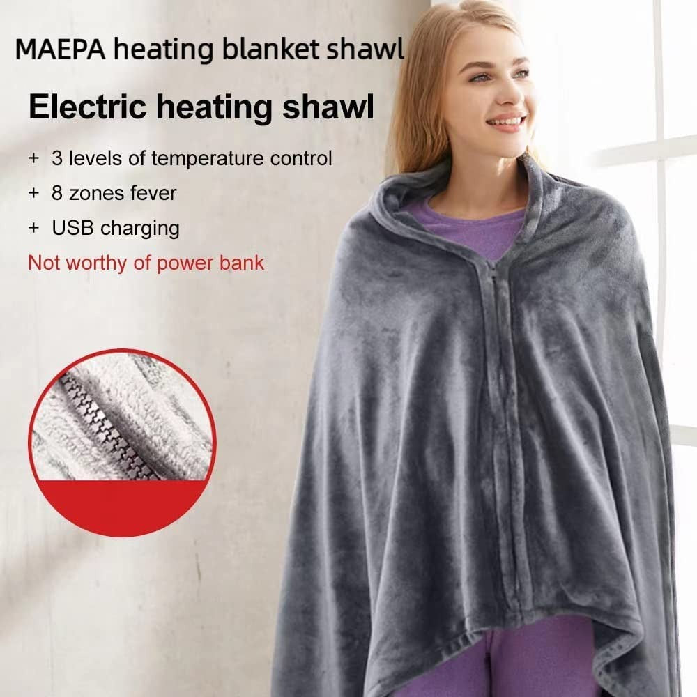 Luxury Flannel Wearable Heated Throw Blanket