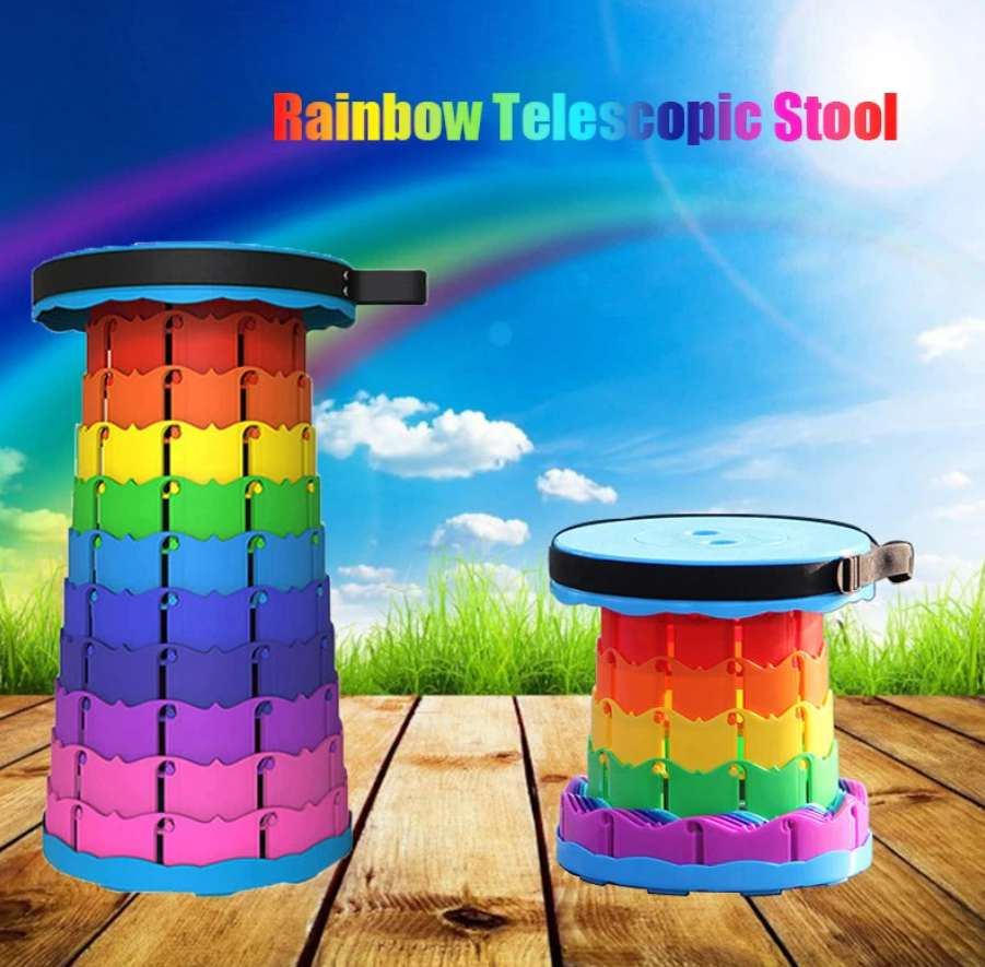 Rainbow Retractable Telescopic Portable Camping Seat