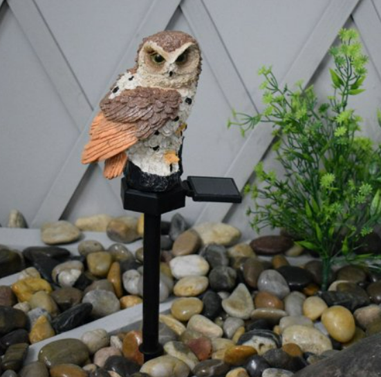 Owl Shape Light LED Solar Garden Light (White)